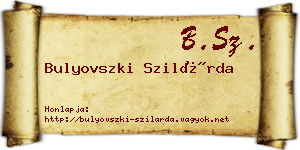 Bulyovszki Szilárda névjegykártya